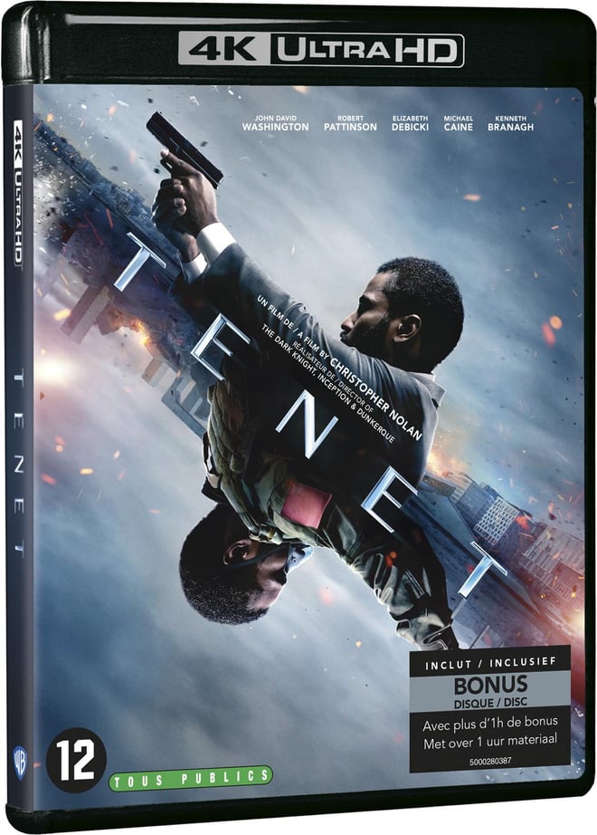 Jaquette de Tenet de Christopher Nolan en Blu-ray 4K Ultra HD