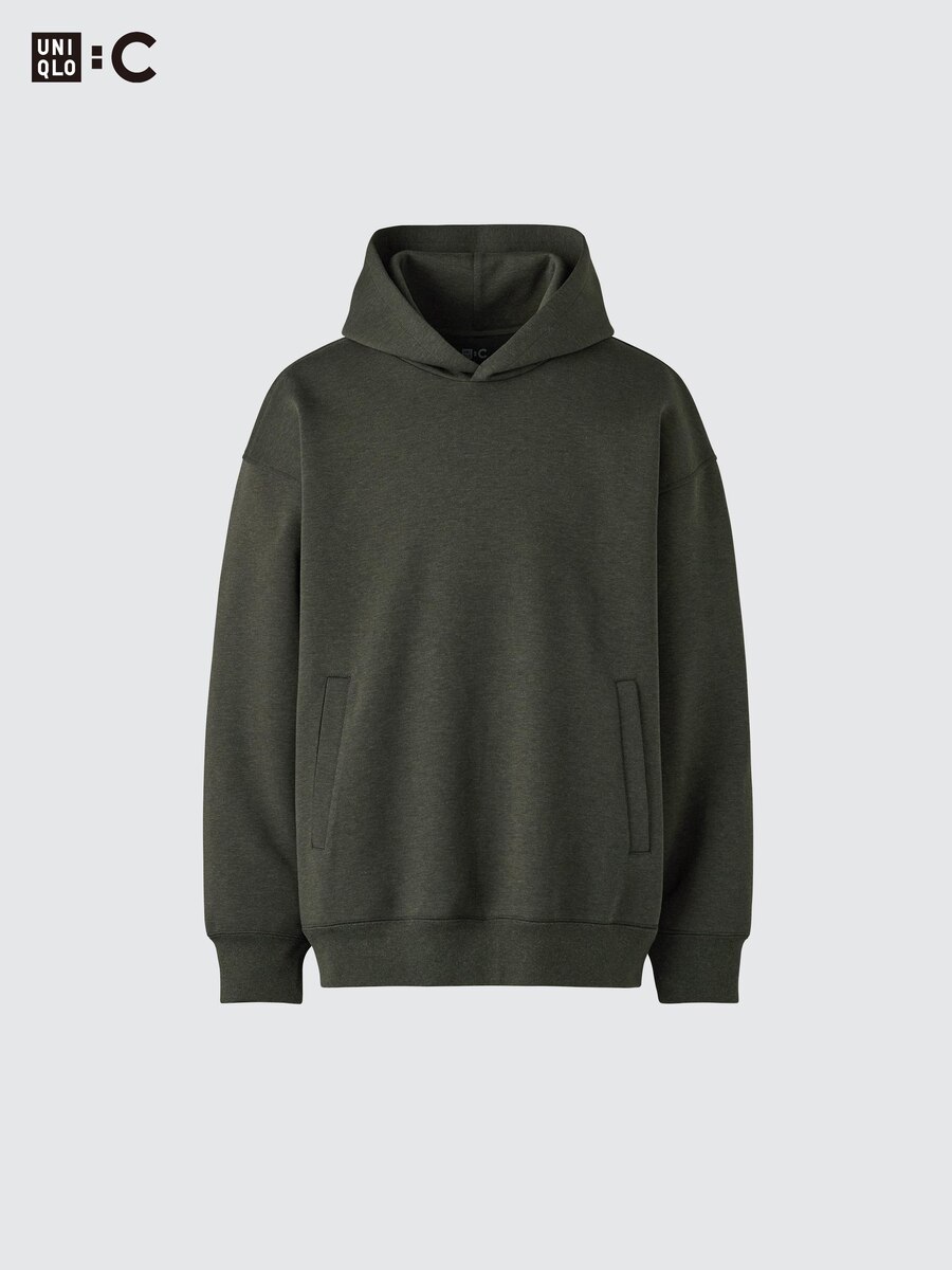Sweat à capuche oversize Uniqlo vert foncé